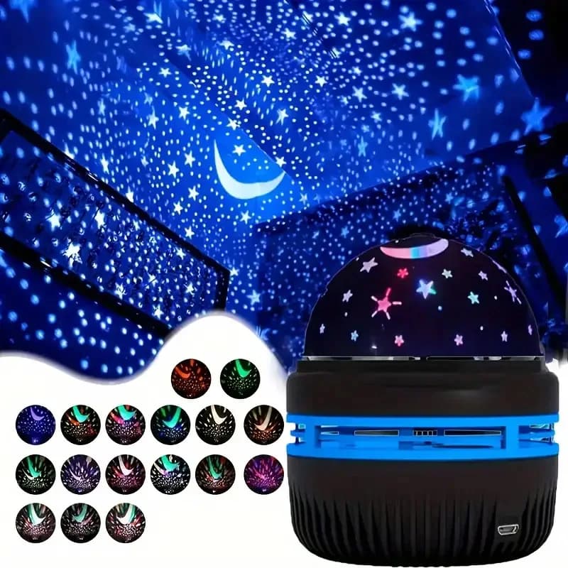 LED noční světlo s projektorem hvězd - rotující stropní lampa Galaxy pro dekoraci ložnice a dětského pokoje