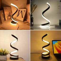 Stmívatelná LED noční lampa USB spirálová stolní lampa 3 barevné režimy ložnice obývací pokoj stůl dekorace - náhled 2