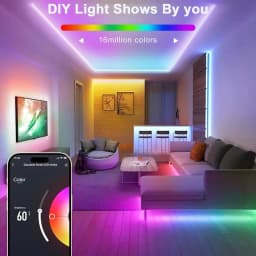 RGB LED neonová lanová světla 40M vodotěsná hudební synchronizace s aplikací dálkové ovládání vnitřní a venkovní páska - náhled 3