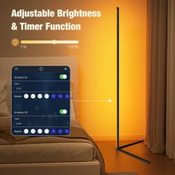 Stmívatelná RGB LED rohová stojací lampa 140 cm chytré ovládání pomocí aplikace náladové světlo domácí dekorace ložnice - náhled 3