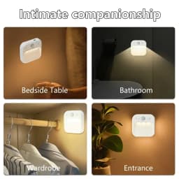 Noční světlo s LED senzorem pohybu, dobíjecí magnetická nalepovací lampa do ložnice, schodiště, skříňka - náhled 7