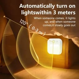 Noční světlo s LED senzorem pohybu, dobíjecí magnetická nalepovací lampa do ložnice, schodiště, skříňka - náhled 6