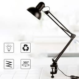 LED stolní lampa nastavitelná na čtení s klipem ochrana očí kancelářská stolní lampa E27 - náhled 4