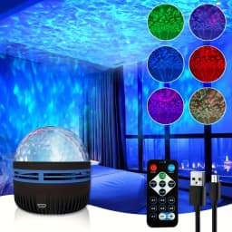 Noční světlo s projektorem Galaxy, USB, RGB, Aurora, automatické otáčení, zvukově aktivované dálkové ovládání, dekorace místnosti - náhled 3
