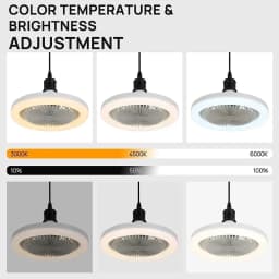 Inteligentní stropní ventilátor 3 v 1 s dálkovým ovládáním LED světlo s paticí E27 do ložnice a obývacího pokoje - náhled 5
