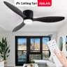42/52 palcový stropní ventilátor s LED světlem, dálkové ovládání, časovač, vysoký průtok vzduchu, obývací pokoj, ložnice