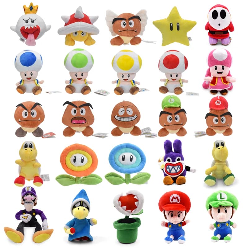 Kolekce plyšových hraček Super Mario - 45 panenek s postavami Ohnivá květina Princezna Peach Ropucha Goomba