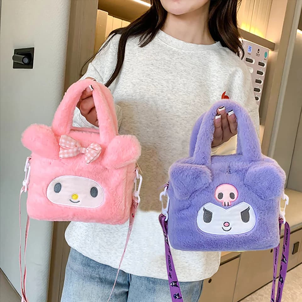Kawaii Anime Plyšová Kabelka Kosmetická Cestovní Úložná Taška Ženy Dívky Kreslená Postavička Dárek