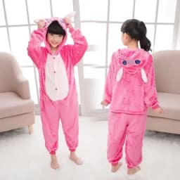 Dětské pyžamo Stitch Onesie s motivem plyše Kigurumi, zimní pyžamo pro chlapce a dívky, vánoční dárek, modré - náhled 2