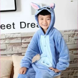 Dětské pyžamo Stitch Onesie s motivem plyše Kigurumi, zimní pyžamo pro chlapce a dívky, vánoční dárek, modré - náhled 6