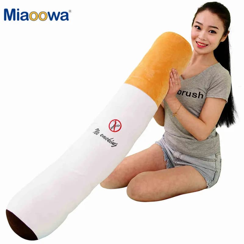 Zábavný polštář ve tvaru cigarety, plyšová hračka, novinka, dárek pro dospělé, 30-110 cm dlouhý polštář