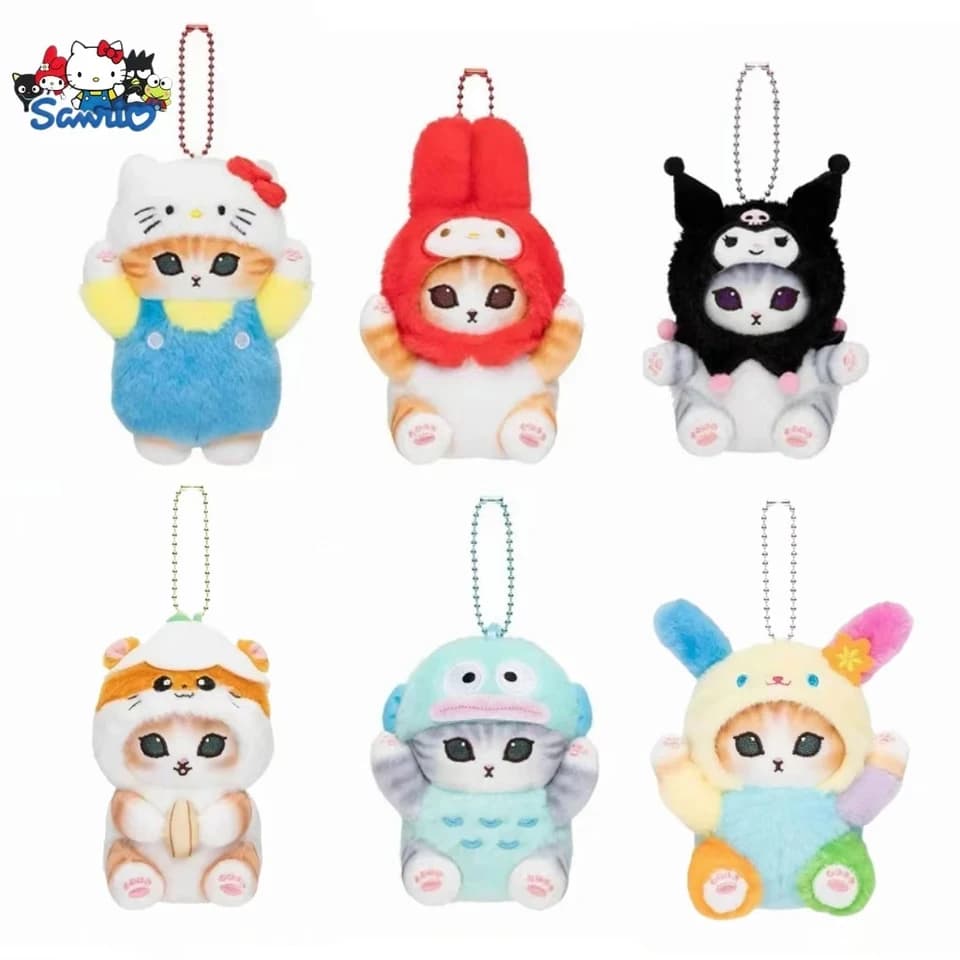 Kawaii Hello Kitty Kuromi Plyšová klíčenka 12CM Anime Batoh Přívěsek Panenka Dárkový Přívěsek