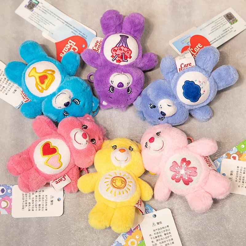 Duhový medvěd plyšový přívěsek na klíče plněné zvířecí přívěsek kawaii batoh přívěsek dětský vánoční dárek