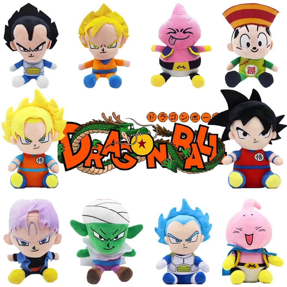 Dragon Ball Z Anime Plyšové hračky 20cm Goku Vegeta Super Saiyan Plyšové panenky Dárková sada