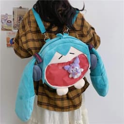 Anime Hatsune Miku Cosplay Plyšový batoh Školní studentská taška přes rameno dárek pro ženy muže dívky - náhled 3