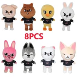 25cm Kpop kreslené plyšové hračky Kawaii plněné zvířecí panenky s klíčenkou pro děti a dospělé - náhled 3