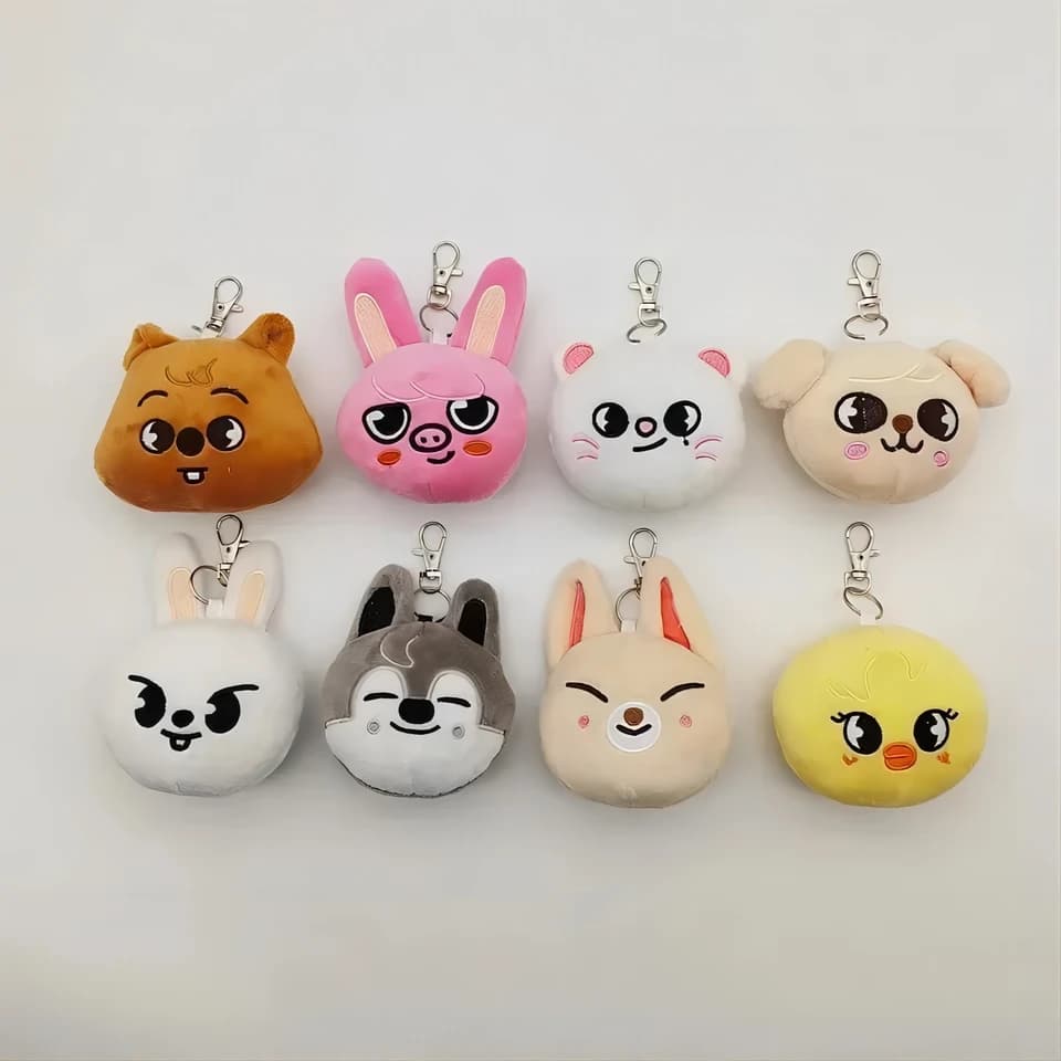 25cm Kpop kreslené plyšové hračky Kawaii plněné zvířecí panenky s klíčenkou pro děti a dospělé