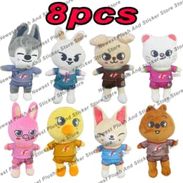25cm Kpop kreslené plyšové hračky Kawaii plněné zvířecí panenky s klíčenkou pro děti a dospělé - náhled 4