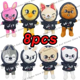 25cm Kpop kreslené plyšové hračky Kawaii plněné zvířecí panenky s klíčenkou pro děti a dospělé - náhled 5