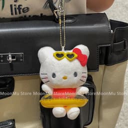 Plyšový přívěsek na klíče Hello Kitty s přívěskem, plněné zvířátko, kroužek na klíče, taška, přívěsek pro dívky, dětský dárek, hračka - náhled 3