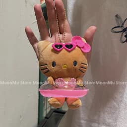 Plyšový přívěsek na klíče Hello Kitty s přívěskem, plněné zvířátko, kroužek na klíče, taška, přívěsek pro dívky, dětský dárek, hračka - náhled 4