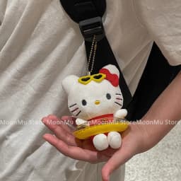 Plyšový přívěsek na klíče Hello Kitty s přívěskem, plněné zvířátko, kroužek na klíče, taška, přívěsek pro dívky, dětský dárek, hračka - náhled 5