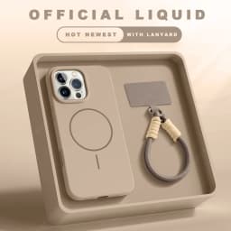Magnetický silikonový kryt na telefon s poutkem na šňůrku pro iPhone 11 12 13 14 15 16 Pro Max měkký kryt - náhled 2