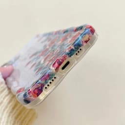 Silikonový kryt s vintage květinovým vzorem a olejomalbou pro iPhone 16 15 14 13 12 11 Pro Max, nárazuvzdorný - náhled 6