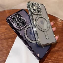 Třpytivý diamantový průhledný kryt pro iPhone s magnetickým bezdrátovým nabíjením pro iPhone 16 15 14 13 12 Pro Max - náhled 5