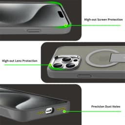 Magnetický kryt MagSafe se skládacím stojánkem pro iPhone 16 15 14 13 12 Pro Max, matný a průhledný - náhled 5