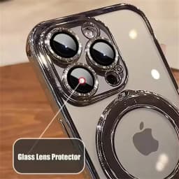 Průhledný magnetický kryt s kroužkem a stojánkem s MagSafe pro iPhone 16 15 14 13 12 11 Pro Max Plus akrylový kryt - náhled 3