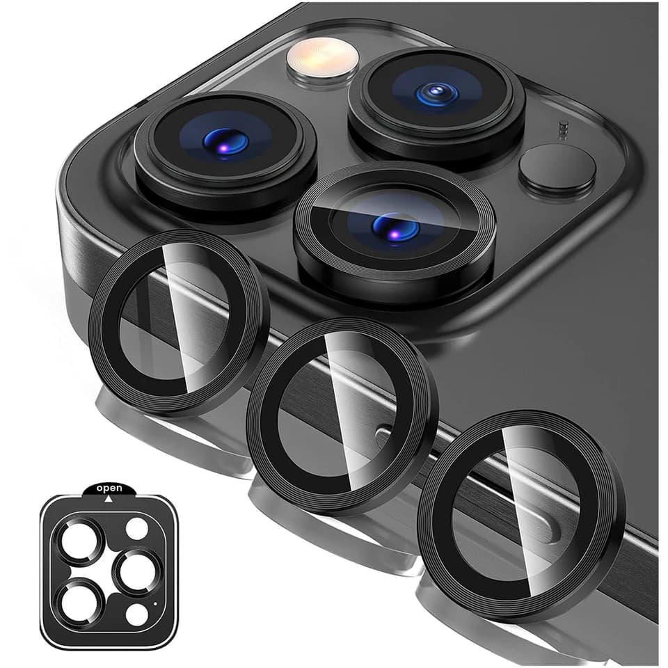 Ochranný kryt z tvrzeného skla z titanu pro iPhone 16, 15, 14, 13, 12, 11, Pro Max Plus, Mini