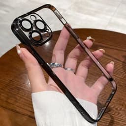 Průhledný silikonový kryt na telefon s ochranou čočky pro iPhone 16 15 14 13 12 11 Pro Max Mini XR XS - náhled 5