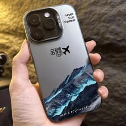 Nárazuvzdorný kryt na telefon s motivem horského vrcholu a západu slunce pro iPhone 11, 12, 13, 14, 15, 16, 17 Pro Max Plus - náhled 2