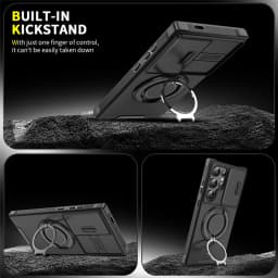 Magnetický kryt na telefon s posuvným krytem fotoaparátu a stojánkem pro Samsung Galaxy S25 S24 S23 S22 S21 Ultra - náhled 4