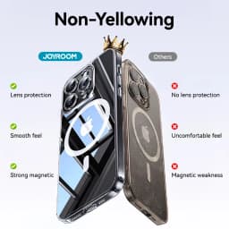 Magnetický kryt pro iPhone 16 15 Pro Max, anti-žlutý, průhledný, kompatibilní s bezdrátovým nabíjením, tenký - náhled 3