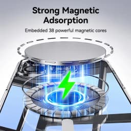 Magnetický kryt pro iPhone 16 15 Pro Max, anti-žlutý, průhledný, kompatibilní s bezdrátovým nabíjením, tenký - náhled 4