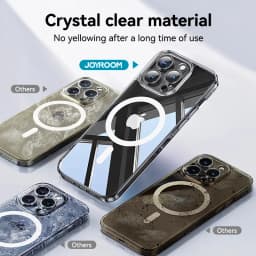 Magnetický kryt pro iPhone 16 15 Pro Max, anti-žlutý, průhledný, kompatibilní s bezdrátovým nabíjením, tenký - náhled 5