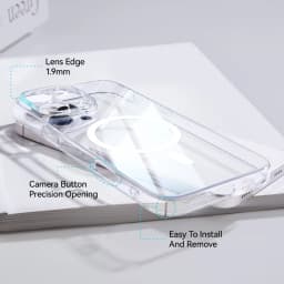 Magnetický kryt pro iPhone 16 15 Pro Max, anti-žlutý, průhledný, kompatibilní s bezdrátovým nabíjením, tenký - náhled 7