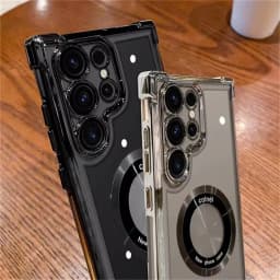 Magnetický průhledný kryt na telefon pro Samsung Galaxy S25 S24 S23 S22 Ultra nárazuvzdorný ochranný kryt - náhled 5