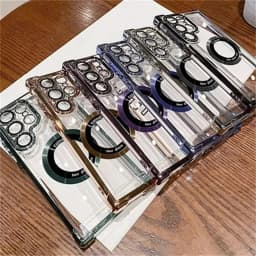 Magnetický průhledný kryt na telefon pro Samsung Galaxy S25 S24 S23 S22 Ultra nárazuvzdorný ochranný kryt - náhled 6