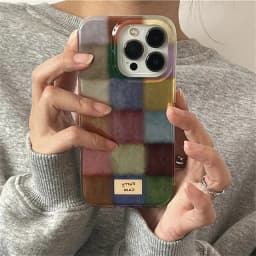 Průhledný kostkovaný kryt pro iPhone 17, 16, 15, 14, 13, 12, 11, Pro Max, XS, XR - náhled 3
