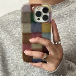 Průhledný kostkovaný kryt pro iPhone 17, 16, 15, 14, 13, 12, 11, Pro Max, XS, XR - náhled 4