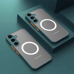 Magnetický kryt Armor pro Samsung Galaxy S25 S24 S23 Ultra Plus - matný matný kryt s bezdrátovým nabíjením - náhled 2
