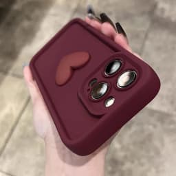 Silikonový kryt pro iPhone 3D s motivem srdce - nárazuvzdorný roztomilý bonbónový kryt pro iPhone 16 15 14 13 12 11 - náhled 2