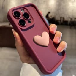 Silikonový kryt pro iPhone 3D s motivem srdce - nárazuvzdorný roztomilý bonbónový kryt pro iPhone 16 15 14 13 12 11 - náhled 4