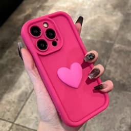 Silikonový kryt pro iPhone 3D s motivem srdce - nárazuvzdorný roztomilý bonbónový kryt pro iPhone 16 15 14 13 12 11 - náhled 3