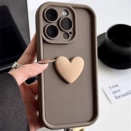 Silikonový kryt pro iPhone 3D s motivem srdce - nárazuvzdorný roztomilý bonbónový kryt pro iPhone 16 15 14 13 12 11 - náhled 5