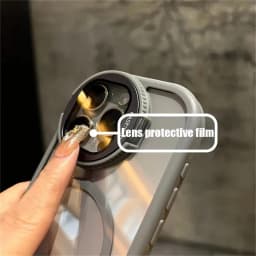 Magnetický kryt na telefon s krytem objektivu fotoaparátu a stojánkem pro iPhone - průhledný ochranný kryt - náhled 5