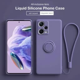 Tekutý silikonový kryt na telefon s držákem na prsten pro chytré telefony Android - měkký TPU kryt - náhled 2